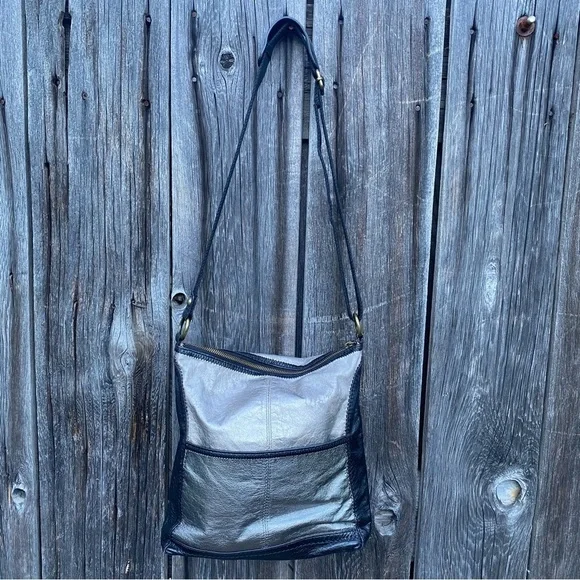 The Sak Metallic Silver and Black Crossbody Bag - Picture 6 of 12